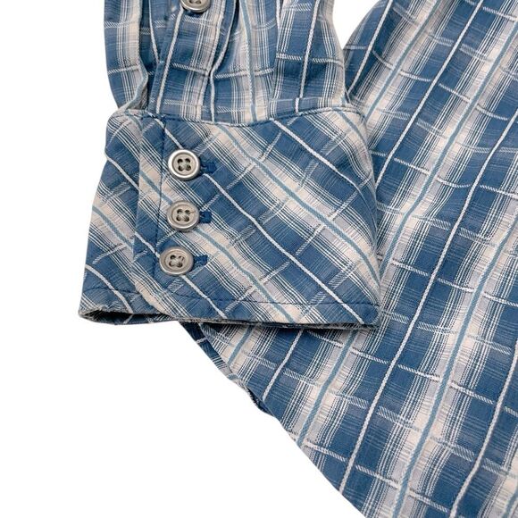 Ariat Blue Plaid Casual Button Down Shirt Size Large - Picture 3 of 5